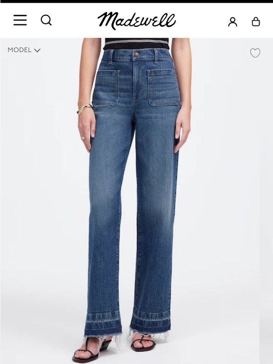 Madewell Denim - Madewell Emmett Wide-Leg Jeans Let-Down Hem Edition in Archbald Wash